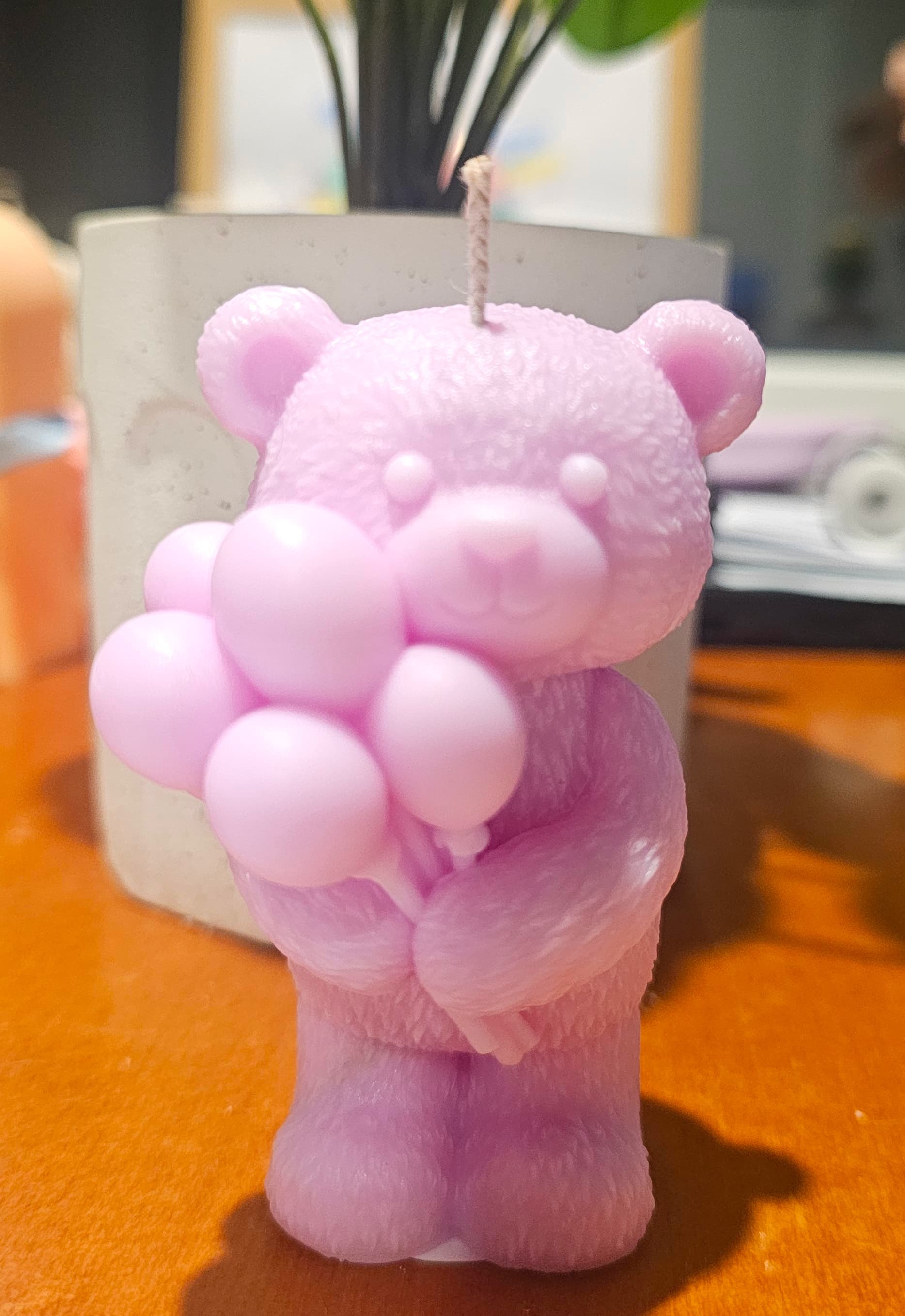 Bear With Balloons Candle