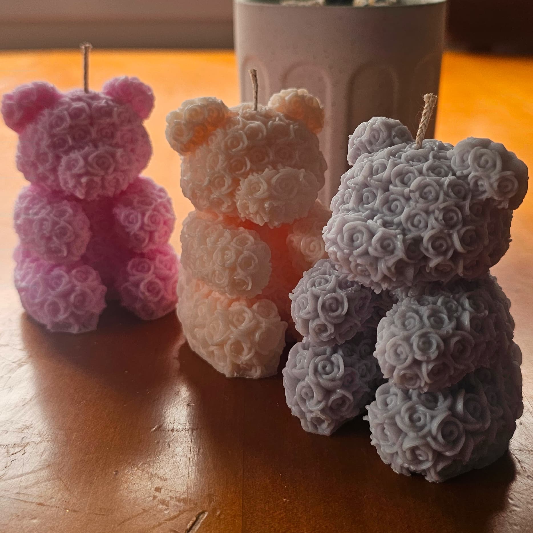 Rose Bear Candle